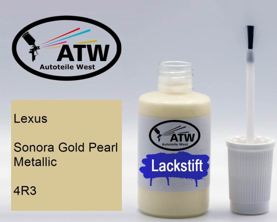 Lexus, Sonora Gold Pearl Metallic, 4R3: 20ml Lackstift, von ATW Autoteile West.